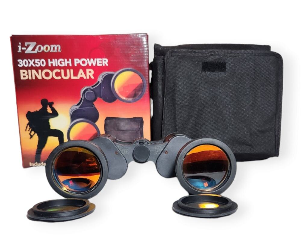 I-Zoom 30 x 50 High Power Night Vision Binoculars With Neck Strap & Bag Open Box